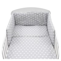 3-częściowy zestaw pościeli New Baby 90/120 szary Gwiazdki białe