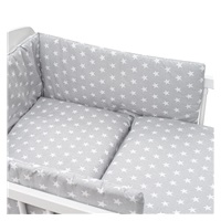 3-częściowy zestaw pościeli New Baby 90/120 szary Gwiazdki białe