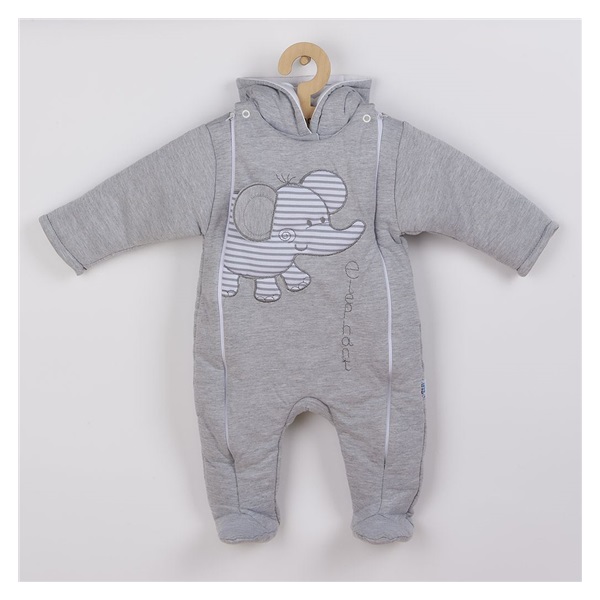 Zimowy kombinezon New Baby Winter Elephant jasno szary