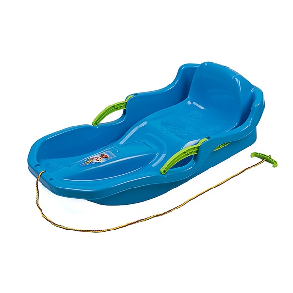 Sanki plastikowe z oparciem i hamulcami BAYO SPEED BOB niebieskie