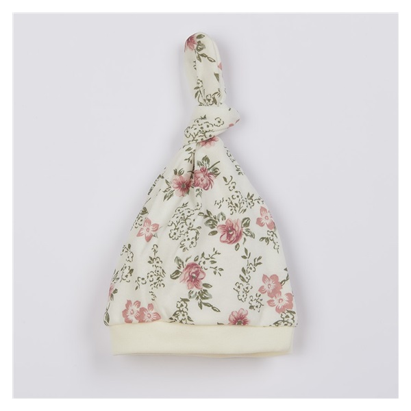 Niemowlęca czapka New Baby Flowers beżowa