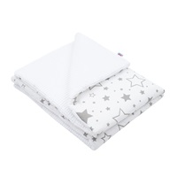 Dziecięcy kocyk wafelkowy z wypełnieniem New Baby biały gwiazdki 80x102 cm