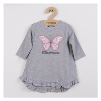 Niemowlęca sukienka z czapką-turban New Baby Little Princess szara