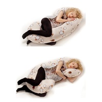 Poduszka do karmienia New Baby w kształcie C Piórka różowe