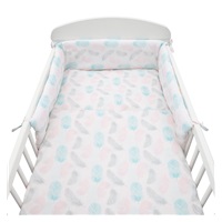 3-częściowy zestaw pościeli New Baby 90/120 Piórka różowe