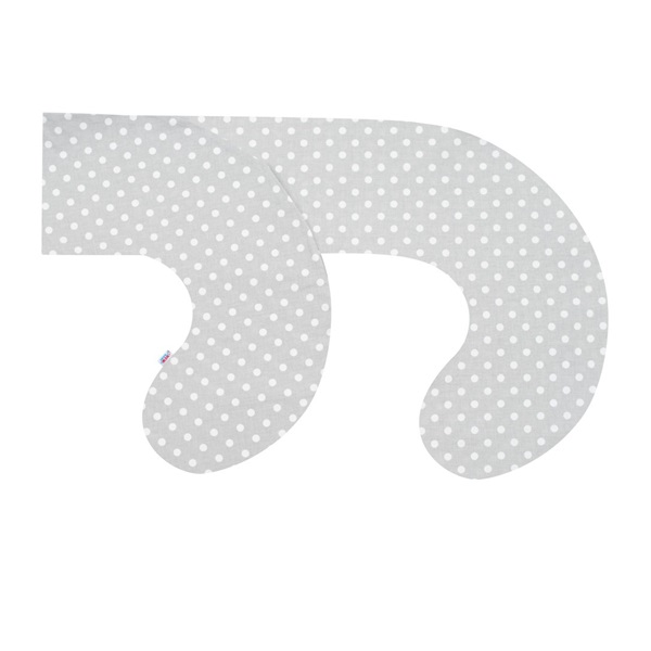 Poszewka na poduszkę do karmienia New Baby XL w kształcie C szara w kropki
