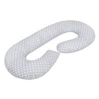 Poszewka na poduszkę do karmienia New Baby XL w kształcie C szara w kropki