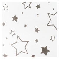 Klasyczny rożek wiązany wafelkowy New Baby biały szare gwiazdki