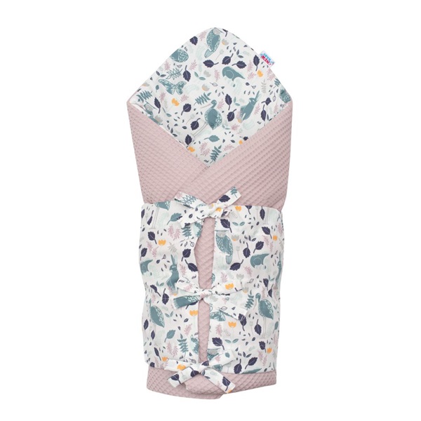 Klasyczny rożek wiązany wafelkowy New Baby różowy króliczki