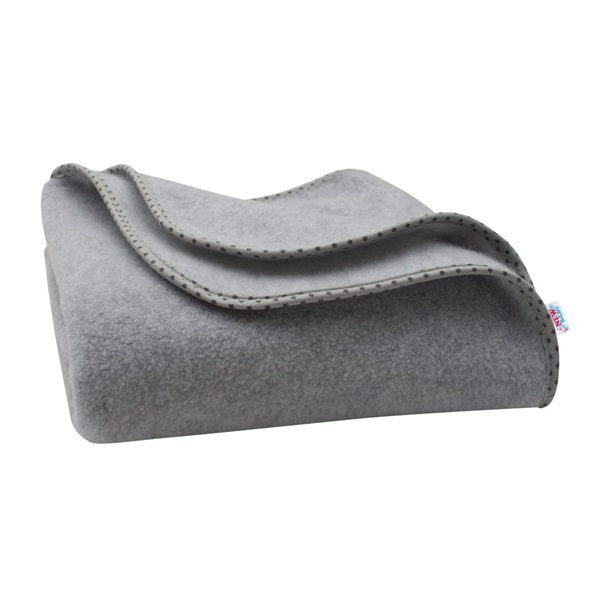 Dziecięcy kocyk polarkowy New Baby 100x75 szary gwiazdki