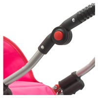 Retro wózek dla lalek 2w1 New Baby Anetka różowy w kropki