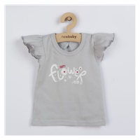 2-częściowy komplet bawełniany New Baby Happy Flower szary