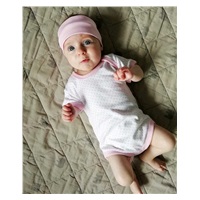 3-częściowy bawełniany zestaw na lato New Baby Perfect Summer jasno różowy