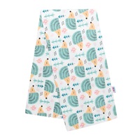 Pieluszka flanelowa z nadrukiem New Baby biała jeżyk turkusowy