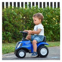 Dziecięce jeździdełko traktor z przyczepą i narzędziami Baby Mix New Holland niebieski