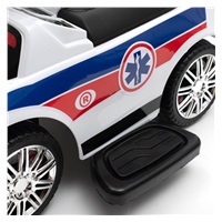 Dziecięcy jeździk z dźwiękiem i rączką Baby Mix AMBULANCE biały