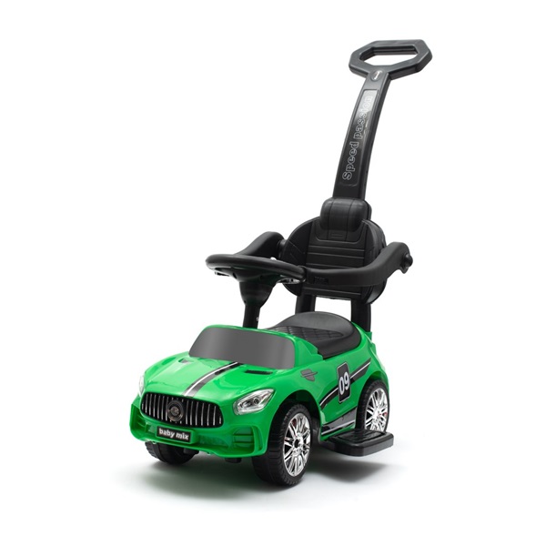 Dziecięcy jeździk z dźwiękiem i rączką Baby Mix RACER zielony