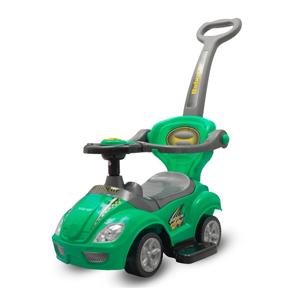Dziecięcy jeździk z rączką 3w1 Baby Mix Mega Car zielony