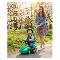 Dziecięcy jeździk z rączką 3w1 Baby Mix Mega Car zielony