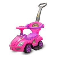 Dziecięcy jeździk z rączką 3w1 Baby Mix Mega Car różowy