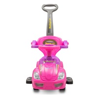 Dziecięcy jeździk z rączką 3w1 Baby Mix Mega Car różowy