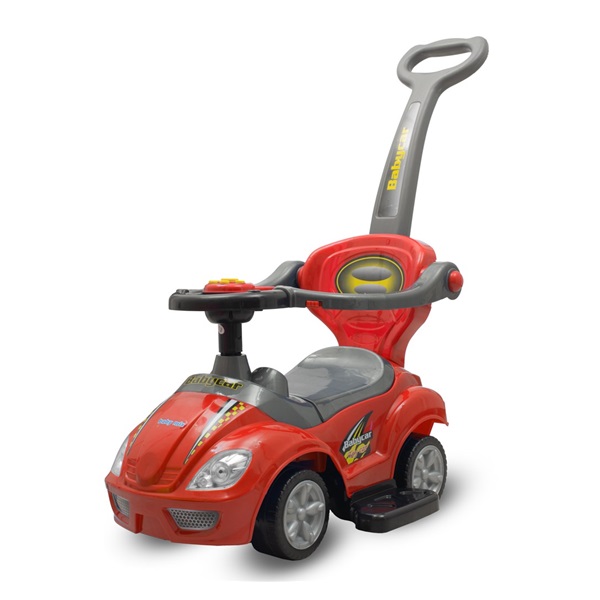 Dziecięcy jeździk z rączką 3w1 Baby Mix Mega Car czerwony