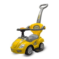 Dziecięcy jeździk z rączką 3w1 Baby Mix Mega Car żółty