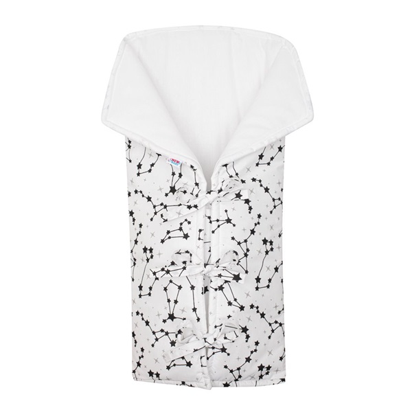 Klasyczny rożek wiązany New Baby JACKET niebo biały