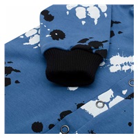 Bawełniany kombinezon dla niemowląt z kapturem a uszkami New Baby łapka niebieski