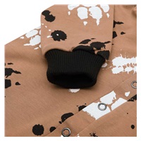 Bawełniany kombinezon dla niemowląt z kapturem a uszkami New Baby łapka musztardowy