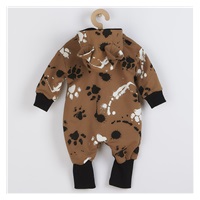 Bawełniany kombinezon dla niemowląt z kapturem a uszkami New Baby łapka musztardowy