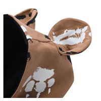 Bawełniany kombinezon dla niemowląt z kapturem a uszkami New Baby łapka musztardowy