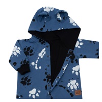 Bawełniany kombinezon dla niemowląt z kapturem a uszkami New Baby łapka niebieski