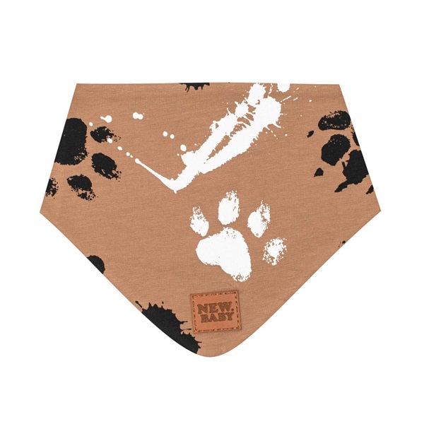 Niemowlęca bawełniana apaszką na szyję New Baby łapka musztardowa M