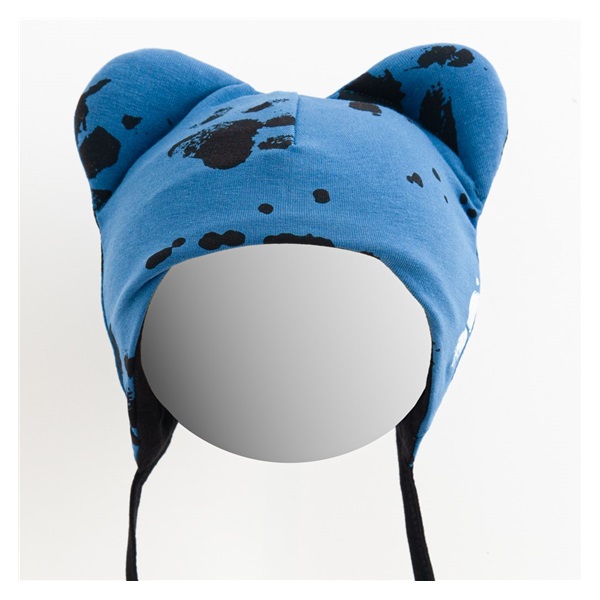 Niemowlęca bawełniana czapka z uszkami New Baby łapka niebieska