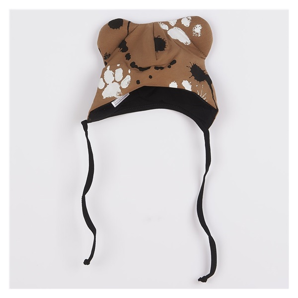 Niemowlęca bawełniana czapka z uszkami New Baby łapka musztardowa