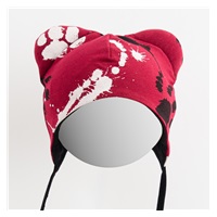 Niemowlęca bawełniana czapka z uszkami New Baby łapka ciemno różowa