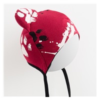 Niemowlęca bawełniana czapka z uszkami New Baby łapka ciemno różowa