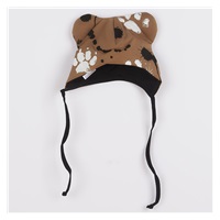 Niemowlęca bawełniana czapka z uszkami New Baby łapka musztardowa