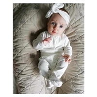 3-częściowy bawełniany komplet New Baby Kiddy kremowy