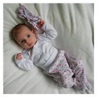 3-częściowy bawełniany komplet New Baby Kiddy biało-różowy