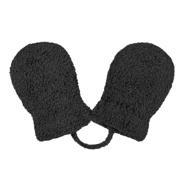 Dziecięce zimowe rękawiczki New Baby z sznurkami czarne
