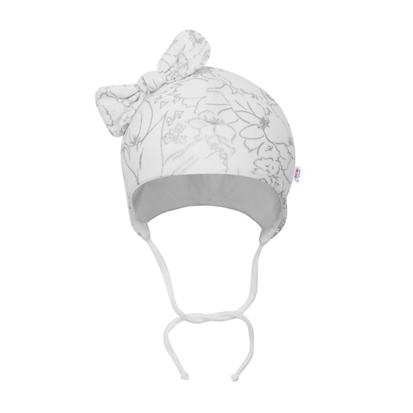 Niemowlęca bawełniana czapka z kokardą New Baby NUNU biała