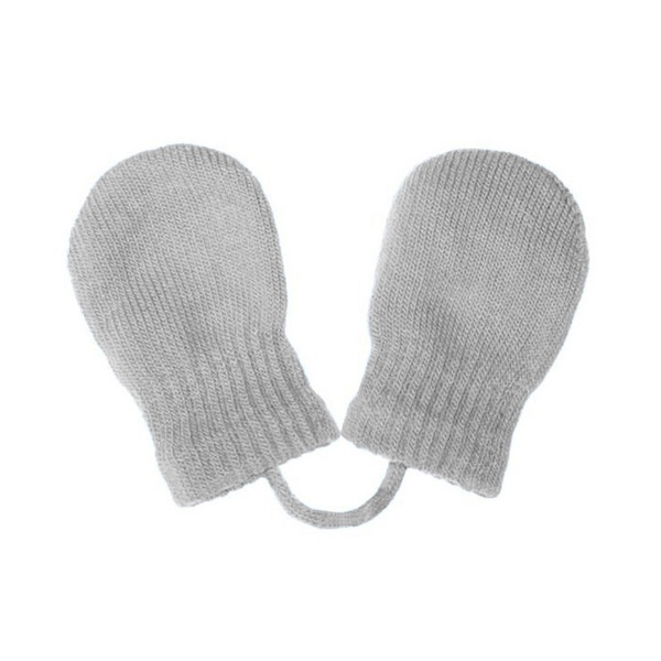 Dziecięce zimowe rękawiczki New Baby z sznurkami szare