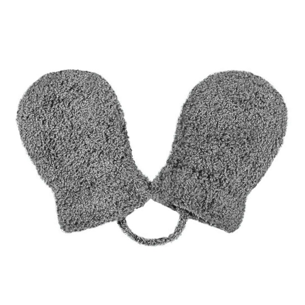 Dziecięce zimowe rękawiczki New Baby z sznurkami szare
