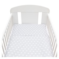 2-częściowy zestaw do łóżeczka New Baby 90/120 cm szary Gwiazdki białe