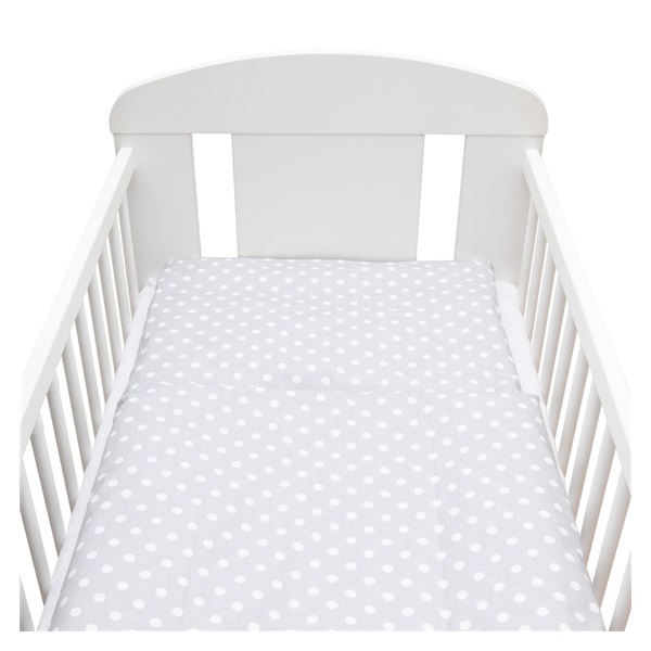2-częściowy zestaw do łóżeczka New Baby 90/120 cm szary w kropki