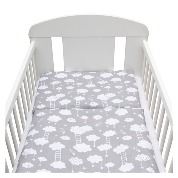 2-częściowy zestaw do łóżeczka New Baby 90/120 cm Chmurka szary