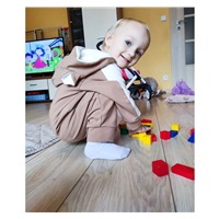 Niemowlęcy pajac dresowy New Baby The Best brązowy