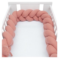 Ochraniacz do łóżeczka warkocz muślinowy New Baby różowy
